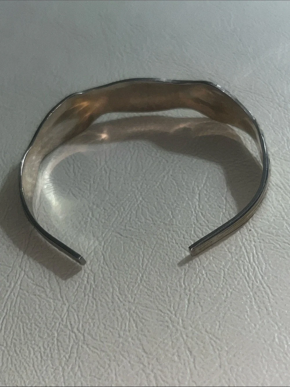 WM.A Rogers Sterling Silver-Tone Floral Accent Cuff Bracelet